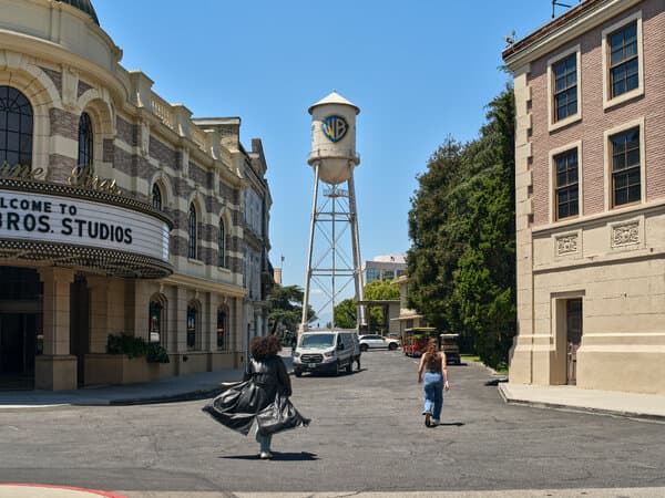 A boardroom setting or corporate building representing Warner Bros. Discovery and Paramount Global