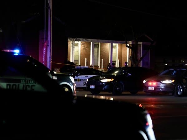 Police and emergency vehicles responding to shooting outside Salt Lake City Mormon church