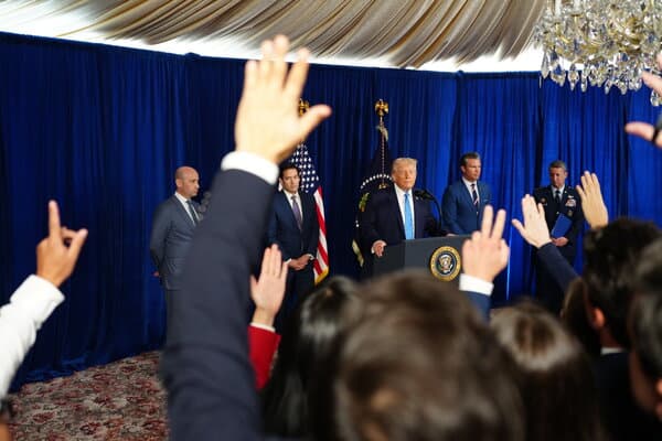 Donald Trump speaking about Venezuela